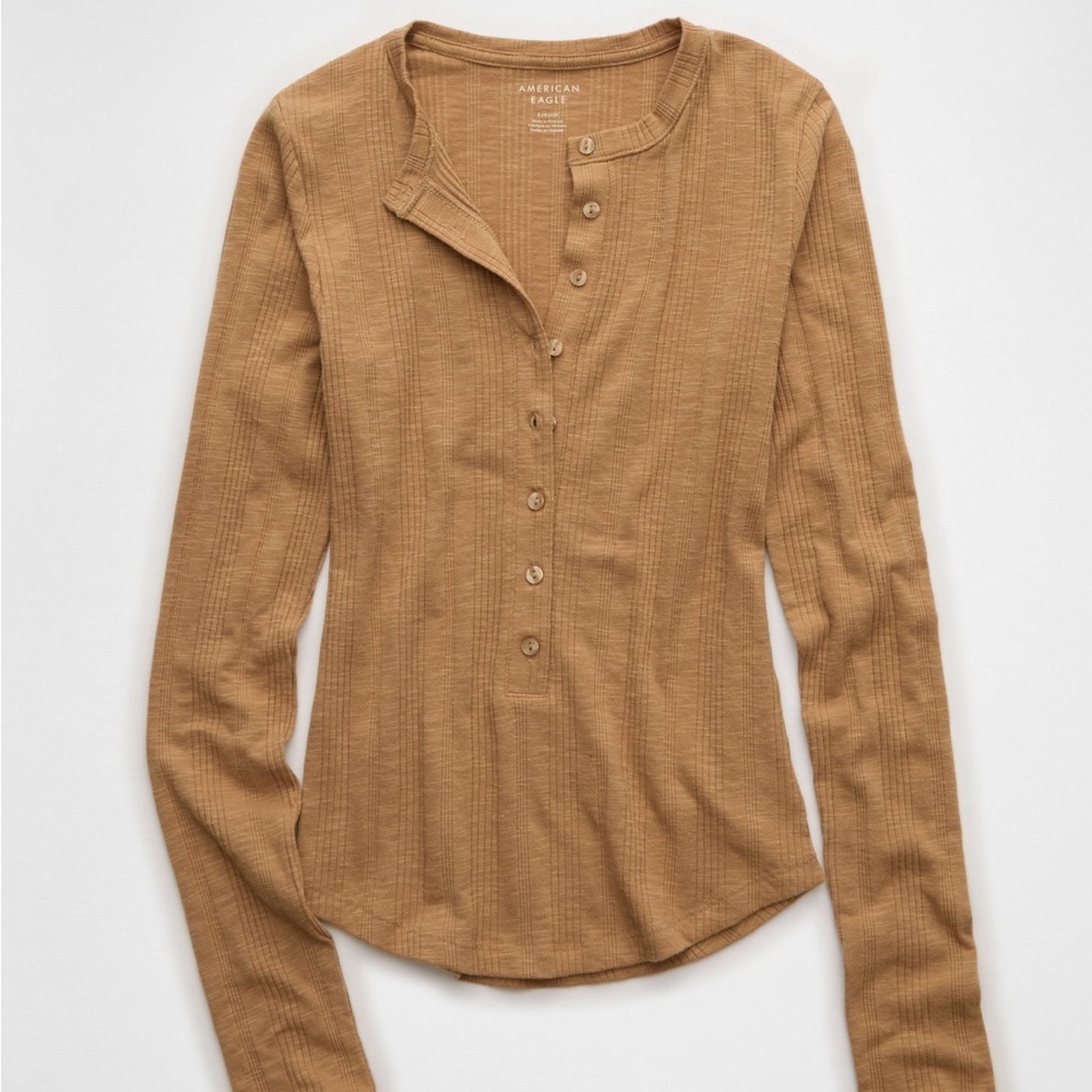 Aerie tan Henley top